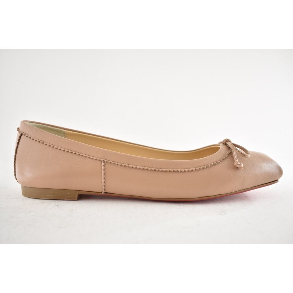 Christian Louboutin Mamadrague Flat Nude Blush Beige Nappa Ballet Ballerina 40 - Picture 2 of 16